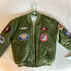 New, with Tags - Kids’ Bomber Jacket | Size 8 | Olive Green | Nylon, Polyester